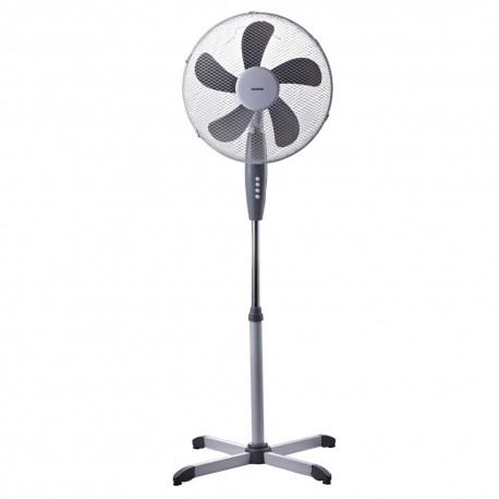 Ventilador Pie Ø 40 x 135 cm. 45 W. Oscilación Automatica, Altura Regulable, Cabezal Inclinable, Base Estable 60x60 cm.