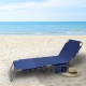 Tumbona Playa Cama Fabricada en Acero Con bolsillos. Color Azul, Reclinable 3 posiciones, Tumbona Jardin, Tumbona piscina.