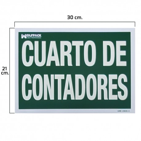 Cartel Cuarto De Contadores 30x21