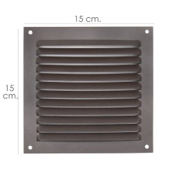 Rejilla Ventilación Atornillar 15x15 cm. Aluminio Color Marrón