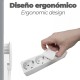 Clavija Enchufe Ultraplano 7 mm. con Asas De Extraccion 16 A - 250 V. Tras Muebles, 3 Cables, Toma Schuko