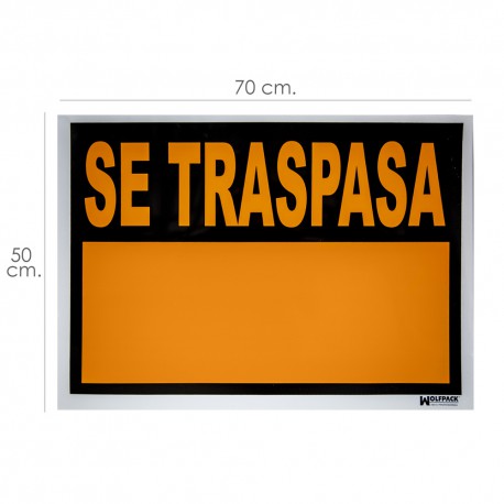 Cartel Se Traspasa 70 x 50 cm.