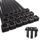 Brida Nylon 100%. Color Negro 7,5 x 450 mm. Bolsa 100 unidades. Abrazadera Plastico, Organizador Cables, Alta Resistencia